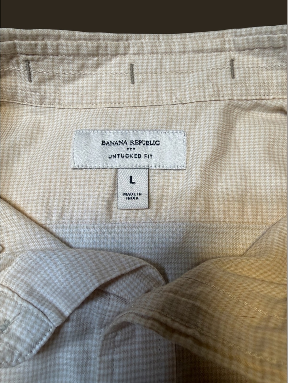 Banana Republic Button Up Shirt Mens Large Yellow Plaid Long Sleeve Untuck It